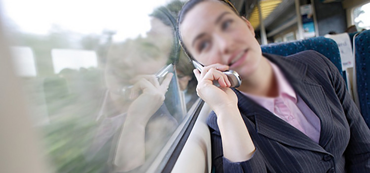 phone on a train