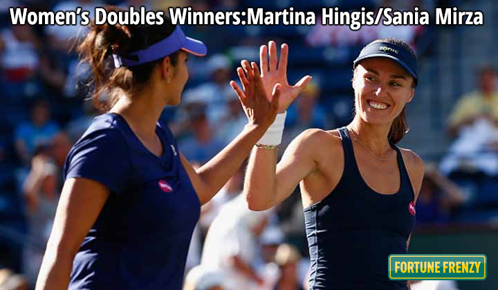 Women’s Doubles Winners: Sania Mirza and Martina Hingis