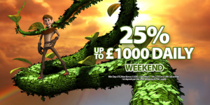 25% Deposit Bonus Weekend at Fortune Frenzy
