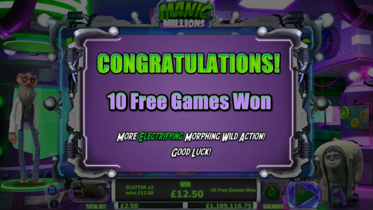 Manic Millions Extra Spins Win