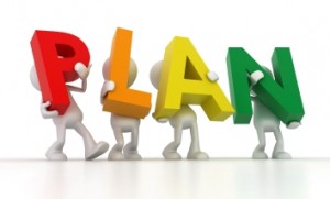Figures Holding the Word Plan