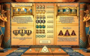 Golden Pyramid Paytable Info